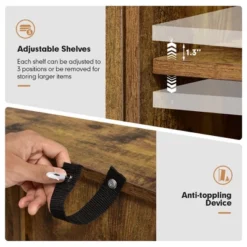 Costway Buffet Sideboard Kitchen Storage Cupboard W/ Glass Door & Adjustable Shelves -Dine Furniture GUEST dd03a731 02dd 416d 8b69 d977617d9291