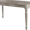 Dining Table In Rubber Wood Silver - Benzara
