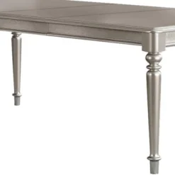 Dining Table In Rubber Wood Silver - Benzara