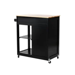 Wooden Basic Kitchen Island With 1 Drawer 1 Door And 2 Tiers - Glitzhome -Dine Furniture GUEST ddb85e07 1dd5 4e61 9521 a4c3cc4c7054
