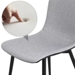 Yaheetech Set Of 4 Dining Chairs With Ventilate Fabric Cushion Metal Legs For Kitchen Living Room, Gray -Dine Furniture GUEST ded73a76 379e 4603 8f59 2f1b54093673