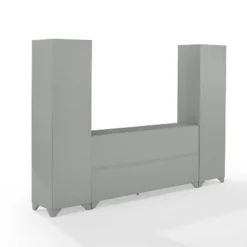 3pc Tara Sideboard And Bookcase Set Distressed Gray - Crosley -Dine Furniture GUEST df0e49c0 87dc 43e6 9506 726ac30aca63