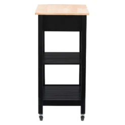 Sage Open Storage Wood Kitchen Cart Black - CorLiving -Dine Furniture GUEST df68ded3 c741 41c1 a797 141a8a13b67b