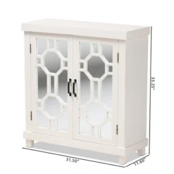 Carlena Wood And Mirrored Glass 2 Door Sideboard White - Baxton Studio 19 Carlena Wood And Mirrored Glass 2 Door Sideboard White - Baxton Studio -Dine Furniture GUEST e0ed74e5 56ac 4c09 a2ba 1335657d07d6