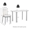 Costway 5 Piece Dining Set Table 29.6'' And 4 Chairs Glass Metal Kitchen Breakfast Furniture White -Dine Furniture GUEST e16a140e faa8 443c b66b 6a91c6bd2155