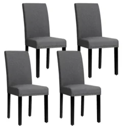 Costway Set Of 4 Fabric Dining Chairs W/Nailhead Trim 29 Costway Set Of 4 Fabric Dining Chairs W/Nailhead Trim -Dine Furniture GUEST e189114a e289 4842 8736 c2fea2b1314e