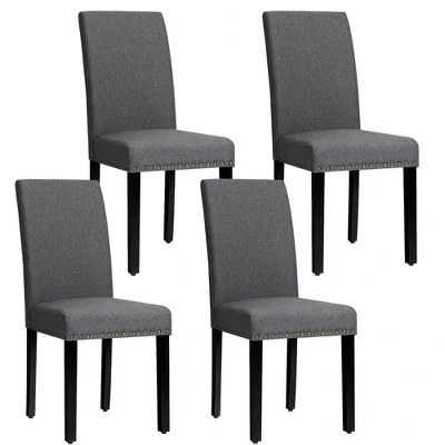 Costway Set Of 4 Fabric Dining Chairs W/Nailhead Trim 16 Costway Set Of 4 Fabric Dining Chairs W/Nailhead Trim - Image 14