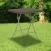 Flash Furniture 1.95-Foot Square Brown Rattan Plastic Folding Table -Dine Furniture GUEST e1b6c728 f449 4299 a9bd 43c38ec13726