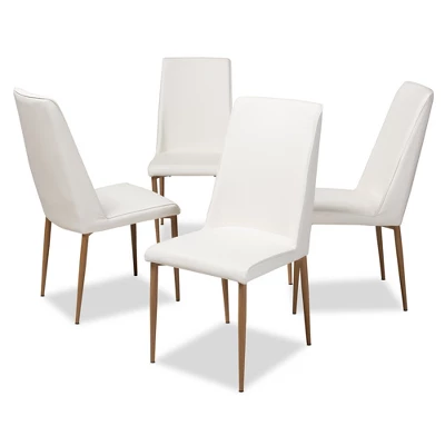 Set Of 4 Chandelle Modern And Contemporary Faux Leather Upholstered Dining Chairs - Baxton Studio 8 Set Of 4 Chandelle Modern And Contemporary Faux Leather Upholstered Dining Chairs - Baxton Studio - Image 6