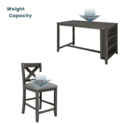 5 PCS Counter Height Wood Dining Table Set-ModernLuxe -Dine Furniture GUEST e3fe2a91 8f30 459c a4e2 0abf8c857139