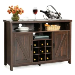Costway Buffet Storage Cabinet Farmhouse Sideboard W/9-Bottle Wine Rack & 2 Doors 22 Costway Buffet Storage Cabinet Farmhouse Sideboard W/9-Bottle Wine Rack & 2 Doors -Dine Furniture GUEST e40a74d0 d0f6 40b8 bd28 ac4e154d6b47