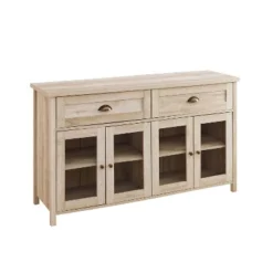 Millia Transitional Farmhouse 4 Door Sideboard With Glass Panels - Saracina Home -Dine Furniture GUEST e422a760 0db1 4d55 a55f 1dc3c73e5e43