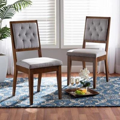 2pc Gideon Wood Dining Chair Set - Baxton Studio 8 2pc Gideon Wood Dining Chair Set - Baxton Studio - Image 6