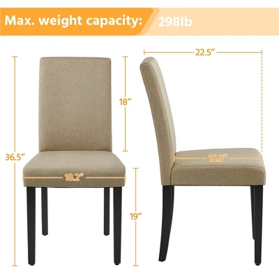 Yaheetech 4pcs Upholstered Fabric Dining Chairs With Solid Wood Legs For Dining Room 4 Yaheetech 4pcs Upholstered Fabric Dining Chairs With Solid Wood Legs For Dining Room - Image 2