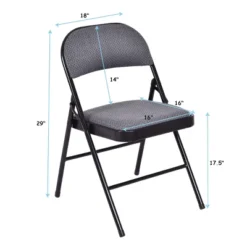 Tangkula Fabric Padded Folding Chair Portable Dining Chairs Pack Of 4 -Dine Furniture GUEST e563fe69 a5bd 4b6f b886 601f0ceb26ac