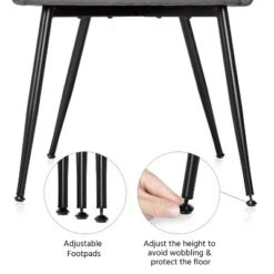 Yaheetech Set Of 2 Velvet Fabric Dining Chairs With Metal Legs -Dine Furniture GUEST e63cb352 d844 4761 905c 50d86d09ec89