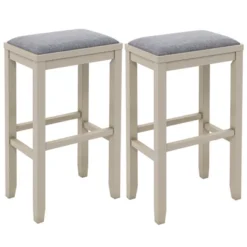 Costway Set Of 2 Upholstered Bar Stools Wooden Counter Height Dining Chairs 21 Costway Set Of 2 Upholstered Bar Stools Wooden Counter Height Dining Chairs -Dine Furniture GUEST e8727513 9451 4a54 9d1e 7ba9d50d3914