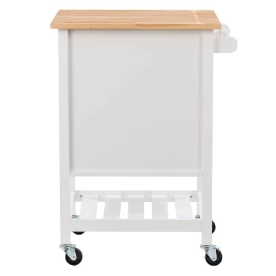 Sage Wood Kitchen Cart White - CorLiving 7 Sage Wood Kitchen Cart White - CorLiving - Image 5