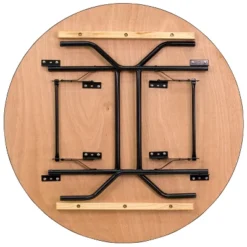 Flash Furniture 4-Foot Round Wood Folding Banquet Table With Clear Coated Finished Top -Dine Furniture GUEST e8e56aef 69db 4f29 b7d5 0f90431496c1