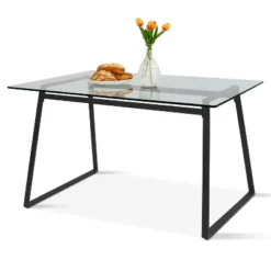Monash 47"x32" Rectangular Modern Tempered Glass With 4 Point/Leg Dining Table -The Pop Maison -Dine Furniture GUEST e92fd8c7 fdf7 4963 aa84 6a814fab5b90