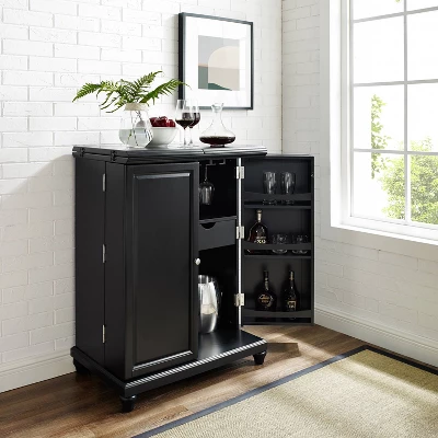 Cambridge Expandable Bar Cabinet Black - Crosley 6 Cambridge Expandable Bar Cabinet Black - Crosley - Image 4
