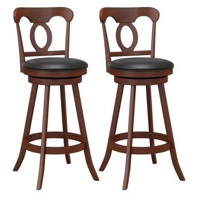 Costway Set Of 2 Bar Stools Swivel Counter Height Chairs With Footrest For Kitchen 11 Costway Set Of 2 Bar Stools Swivel Counter Height Chairs With Footrest For Kitchen - Image 9