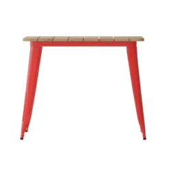 Merrick Lane Indoor/Outdoor Dining Table With Umbrella Hole, 36" Square All Weather Poly Resin Top And Steel Base -Dine Furniture GUEST eb3cf414 0284 448d 8634 58fee35a55ab