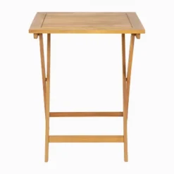 Emma And Oliver Portable Natural Solid Acacia Wood Folding Patio Side Table For Indoor And Outdoor Use -Dine Furniture GUEST eb937ada cc46 4406 9526 ce613e5cc244