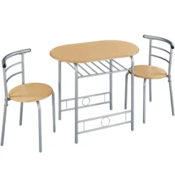 Yaheetech Modern Round Dining Table Set For 2 With Steel Legs, Storage Rack For Kitchens 17 Yaheetech Modern Round Dining Table Set For 2 With Steel Legs, Storage Rack For Kitchens -Dine Furniture GUEST ebb6a6bb a44b 4bca 9ae8 b940127a754a