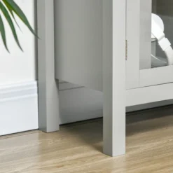 HOMCOM Modern Kitchen Sideboard, Buffet Table With Removable Wine Rack, Glass Door Cabinet And Shelves For Living Room, Kitchen, Entryway, Gray -Dine Furniture GUEST ec377636 b1c5 4a43 b280 b028231571a2