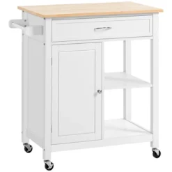 HOMCOM Rolling Kitchen Cart With Wood Top, Kitchen Island With Storage Drawer On Wheels For Dining Room 16 HOMCOM Rolling Kitchen Cart With Wood Top, Kitchen Island With Storage Drawer On Wheels For Dining Room -Dine Furniture GUEST ecccfb73 967a 433f b96c 5b4f4220b5e0