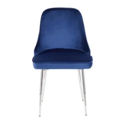Set Of 2 Marcel Contemporary Dining Chair Chrome/Blue Velvet - LumiSource -Dine Furniture GUEST ed16a94a 3381 4358 889e 49cd5c52b0c2