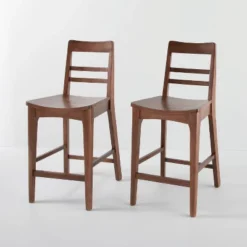 2pk Wood Ladder Back Counter Stool - Hearth & Hand™ With Magnolia -Dine Furniture GUEST ee6c4703 9f16 41d1 a9aa 86444f5abf5f