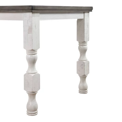 7pc Cambrien Rustic Farmhouse Counter Height Dining Set Antique White/Gray - HOMES: Inside + Out 4 7pc Cambrien Rustic Farmhouse Counter Height Dining Set Antique White/Gray - HOMES: Inside + Out - Image 2
