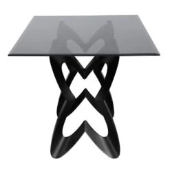 58" Poppy Hill Modern Rectangle Glass Top Dining Table Black/Gray - HOMES: Inside + Out -Dine Furniture GUEST efaf685b d989 4b20 99dc 34a8f2dce79d