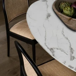 Harris 59'' Artificial Top Oval Dining Table With Pedestal Base In White-The Pop Maison 16 Harris 59'' Artificial Top Oval Dining Table With Pedestal Base In White-The Pop Maison -Dine Furniture GUEST f00a78c4 2025 4246 b365 343b5414cce3