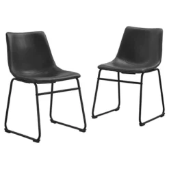 Set Of 2 Laslo Modern Upholstered Faux Leather Dining Chairs - Saracina Home -Dine Furniture GUEST f09ca4a2 22b8 4c1e 90a5 214c5268ba1a