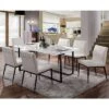 7pc Mcguffey Contemporary Dining Table Dining Set White/Black/Ivory - MiBasics -Dine Furniture GUEST f2517271 64c5 400b b10f d4fd89c37383