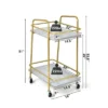 Costway Gold Serving Cart Utility Trolley On Wheel Rolling Kitchen Rack W/Handle -Dine Furniture GUEST f321bf8d f3c3 43ac 85f1 5778363d3080