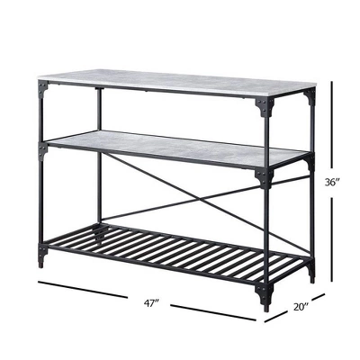 47" Jakob Kitchen Island Black/Concrete Finish - Acme Furniture 6 47" Jakob Kitchen Island Black/Concrete Finish - Acme Furniture - Image 4