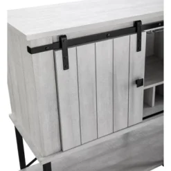 52" Wood Bar Cabinet With Sliding Door Saw Cut Off White - Home Essentials -Dine Furniture GUEST f4b1772f 94ed 4f3a b966 70c758bb0c96