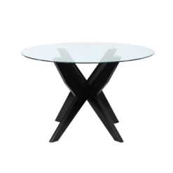 Amalie Round Dining Table Black - Steve Silver Co.