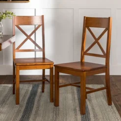 Set Of 2 Traditional Distressed Wood Dining Chairs - Saracina Home -Dine Furniture GUEST f5098441 a476 42f8 bd14 7039d02a9ce1