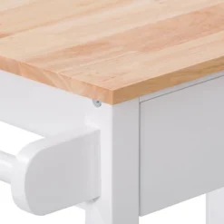 Sage Open Storage Wood Kitchen Cart White - CorLiving -Dine Furniture GUEST f54a0a1b bd4f 4038 871d 9b096785a05d