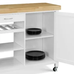 Denver Kitchen Cart White - ClickDecor -Dine Furniture GUEST f55a962f 17c4 4441 a49a a6262845f980