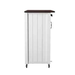 Lashire Barn Door Kitchen Cart Dark Brown/White - Aiden Lane -Dine Furniture GUEST f6b8d027 6255 48d0 aa22 319935b973f0