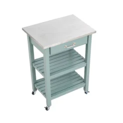 Colorado Kitchen Cart With Stainless Steel Top Blue - Boraam -Dine Furniture GUEST f7c8cb17 8035 46a7 95d7 a9cd287bb7b4