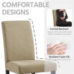 Yaheetech 4pcs Upholstered Fabric Dining Chairs With Solid Wood Legs For Dining Room 13 Yaheetech 4pcs Upholstered Fabric Dining Chairs With Solid Wood Legs For Dining Room -Dine Furniture GUEST f83b51b2 05b7 451b b5b5 877f21f9a78f