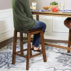 Sunnydaze Decor Sunnydaze Set Of 2 Indoor Wooden Backless Counter-Height Stools - Dark Walnut - 25" -Dine Furniture GUEST f90b9f25 8679 47bf b6ac b56870b6f55d