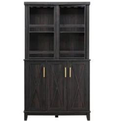 Home Source Home Bar Cabinet Rotating Wine Rack -Dine Furniture GUEST f9504012 dadb 4ac6 b6d8 cd37e71760b3